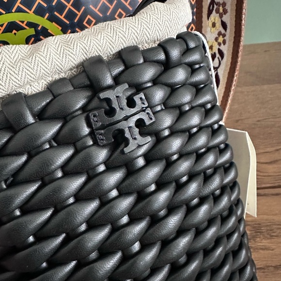 NWT! NEW! Tory Burch Emerson Basketweave Woven Mini Bucket Bag -Women leather - Picture 9 of 12